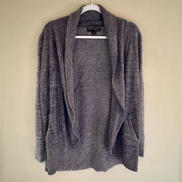 Barefoot Dreams Bamboo Chic Lite Circle Cardigan Pocketed Women's Medium Gray - Picture 2 of 8